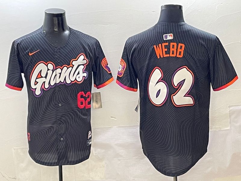 Men San Francisco Giants #62 Webb Black Joint Name Nike 2025 MLB Jersey style 2